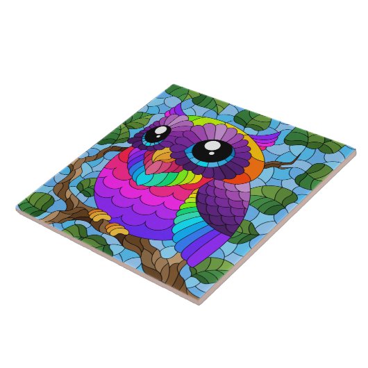 Owl Ceramic Tile Tegeltje (Zijkant)