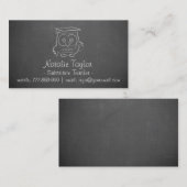 Owl Chalkboard Substitute Visitekaartjes van de le (Voorkant / Achterkant)