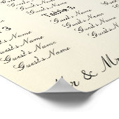 Owl Champagne Wedding Seating Plan Poster (Hoek)