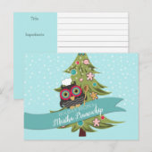 Owl Chef cookie cooking baking foliday recipe card Feestdagenkaart (Voorkant / Achterkant)