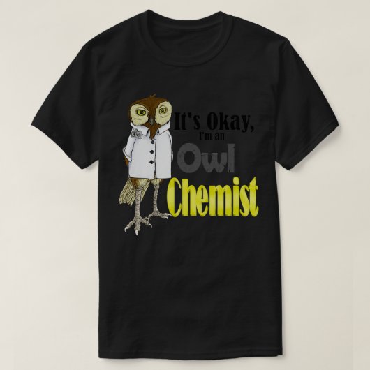 Owl Chemist Alchemist Pun Funny Cute Bird T-shirt (Design voorkant)