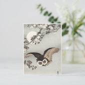 Owl, Cherry Blossom en Moon van Ohara Koson Briefkaart (Staand voorkant)