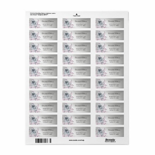 Owl Cherry Blossom Silver Etiket (Full Sheet)