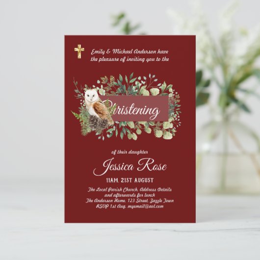 OWL Christening Invites Baptisme (Staand voorkant)