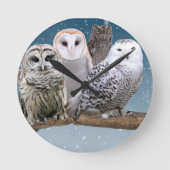 Owl Clock Ronde Klok (Voorkant)