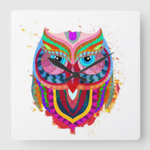 Owl Clock Vierkante Klok
