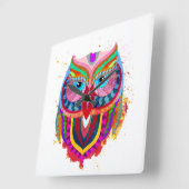 Owl Clock Vierkante Klok (Hoek)