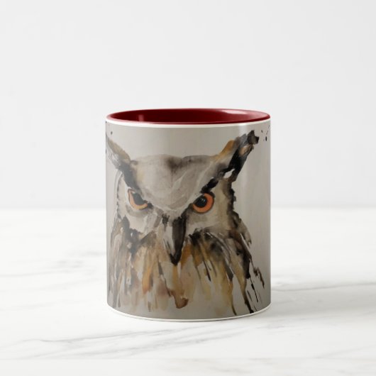 Owl Coffee cup Tweekleurige Koffiemok (Center)