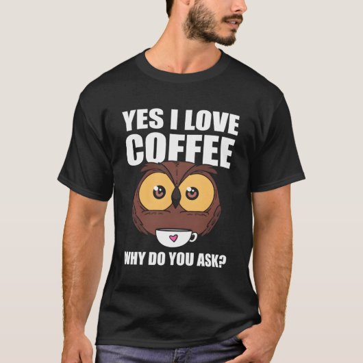 Owl Coffee koffiebarmedewerker T-shirt (Voorkant)