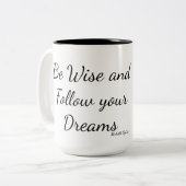 Owl Coffee Mok!  Wees slim en volg je dromen Tweekleurige Koffiemok (Voorkant links)