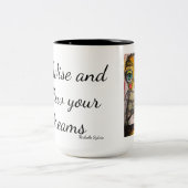 Owl Coffee Mok!  Wees slim en volg je dromen Tweekleurige Koffiemok (Center)