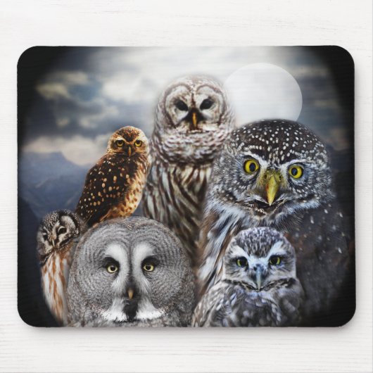 Owl Collage Muismat (Voorkant)