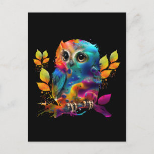 OWL COLORFUL ABSTRACT BRIEFKAART