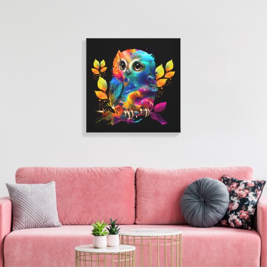 OWL COLORFUL ABSTRACT CANVAS AFDRUK (Insitu (Woonkamer))