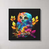 OWL COLORFUL ABSTRACT CANVAS AFDRUK (Voorkant)