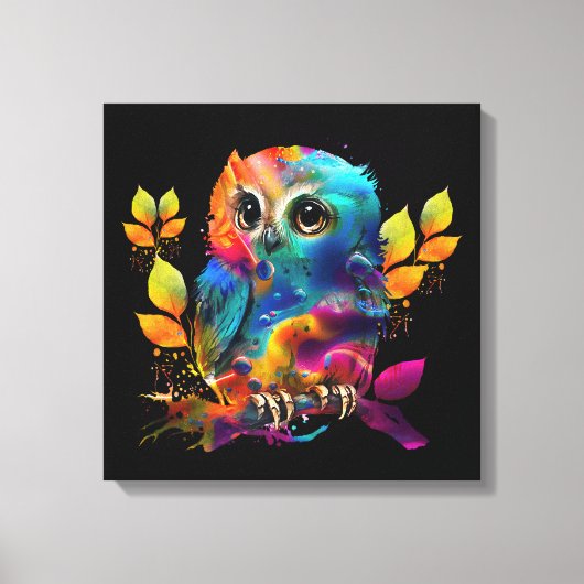 OWL COLORFUL ABSTRACT CANVAS AFDRUK (Voorkant)