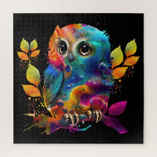 OWL COLORFUL ABSTRACT LEGPUZZEL (Verticaal)