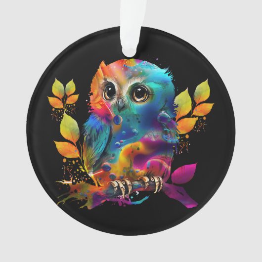 OWL COLORFUL ABSTRACT ORNAMENT (voorkant)