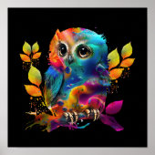 OWL COLORFUL ABSTRACT POSTER (Voorkant)
