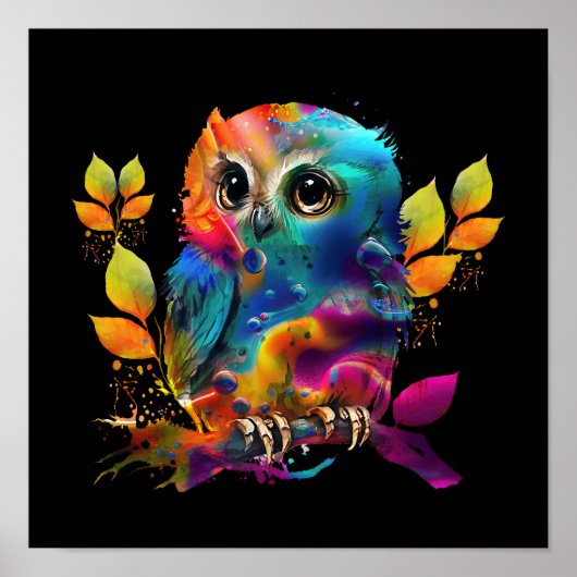 OWL COLORFUL ABSTRACT POSTER (Voorkant)