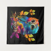 OWL COLORFUL ABSTRACT WANDKLEED (Voorkant (horizontaal))