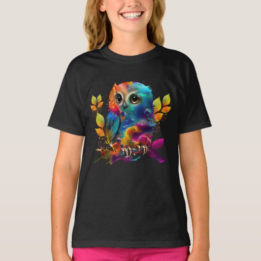 OWL COLORFUL ABSTRACTE T-Shirt (Voorkant)