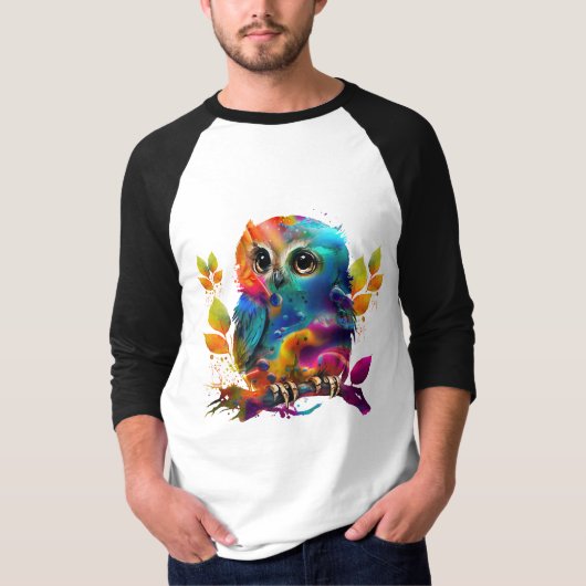 OWL COLORFUL ABSTRACTE T-Shirt (Voorkant)