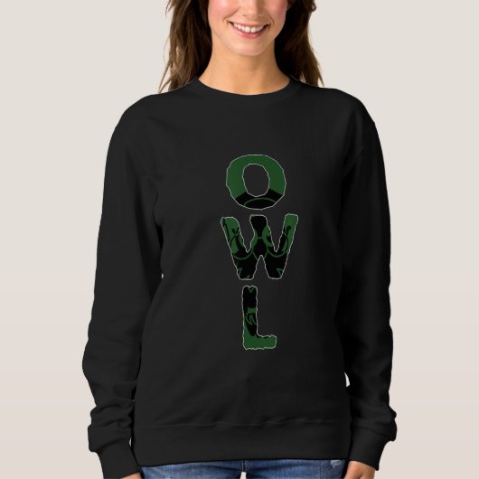 Owl Colorful Animal Shadow Silhouette Trui (Voorkant)