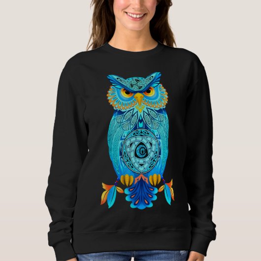 Owl Colorful Forest Birds Idee Animal Trui (Voorkant)