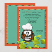 Owl Cook BBQ Uitnodiging (Voorkant / Achterkant)