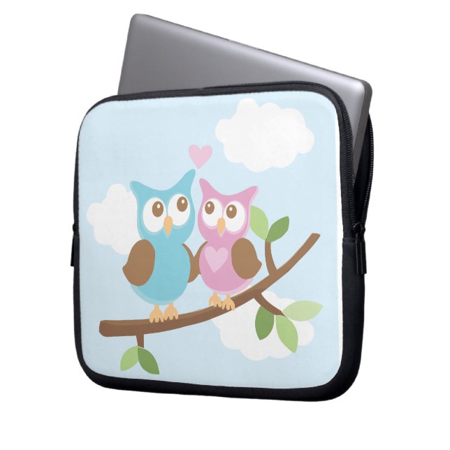 Owl Coupes laptop Sleeve (Voorkant Links)