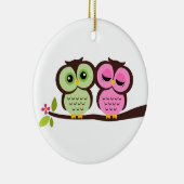 Owl Couple Keramisch Ornament (Rechts)