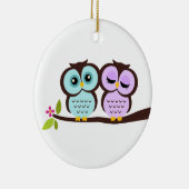 Owl Couple Keramisch Ornament (Rechts)