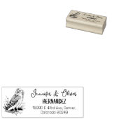  Owl Couple Return Address Rubberstempel (Gestempeld)