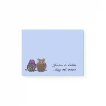 Owl Couple Wedding Favor Post the Notes