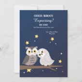 Owl Couple Zwangerschapsaankondiging Kaart (Voorkant)