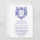 Owl Crest & Crown Royal Fantasy Wedding Invitation (Voorkant)