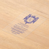 Owl Crest Royal Monogram Wedding Invitation Acryl Uitnodigingen (Laagn)