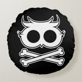 Owl Cross Bone Rond Kussen