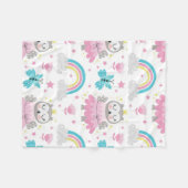 Owl Crown Rainbow Blanket: A Cozy Embrace Fleece Deken (Voorkant (Horizontaal))