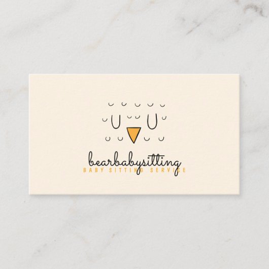 Owl Cute Bird Face Animal Baby Visitekaartje (Voorkant)