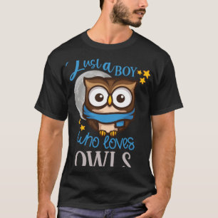 Owl Cute Owl Gewoon een jongen die van uilen houdt T-shirt