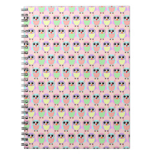 Owl Cute Pattern Pastel Notitieboek