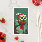  Owl Cute Rustic Kerstmis Servet (Insitu)