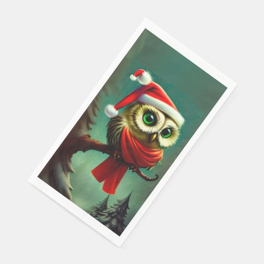 Owl Cute Rustic Kerstmis Servet (Hoek)