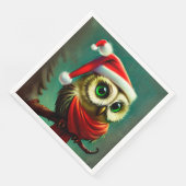  Owl Cute Rustic Kerstmis Servet (Hoek)