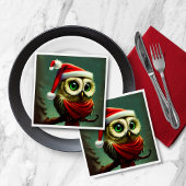  Owl Cute Rustic Kerstmis Servet