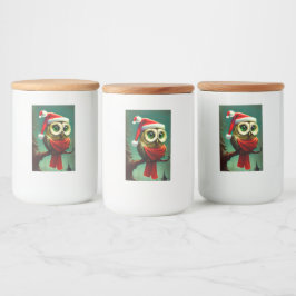  Owl Cute Rustic Kerstmis Voedselcontainer Etiket