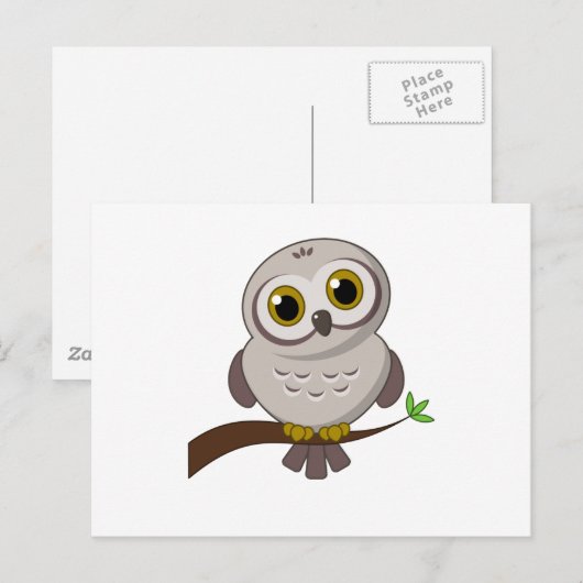 Owl Cutie Briefkaart (Voorkant / Achterkant)