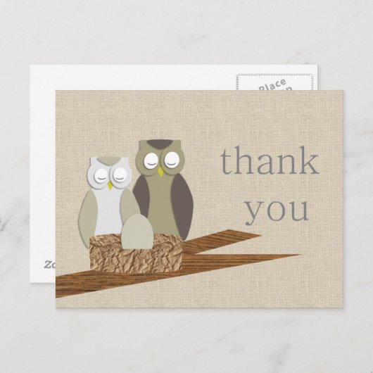 Owl Dank u Briefkaart (Voorkant / Achterkant)